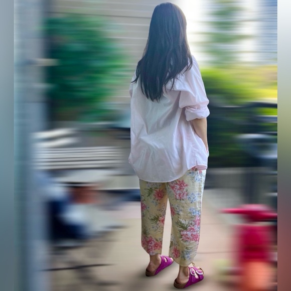 VINTAGE Floral Linen Pants - Picture 3 of 9